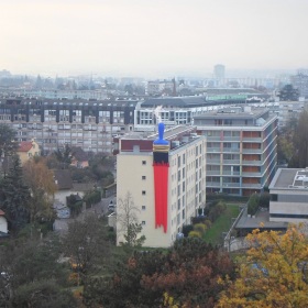 Painting the Town Red- aerial shot